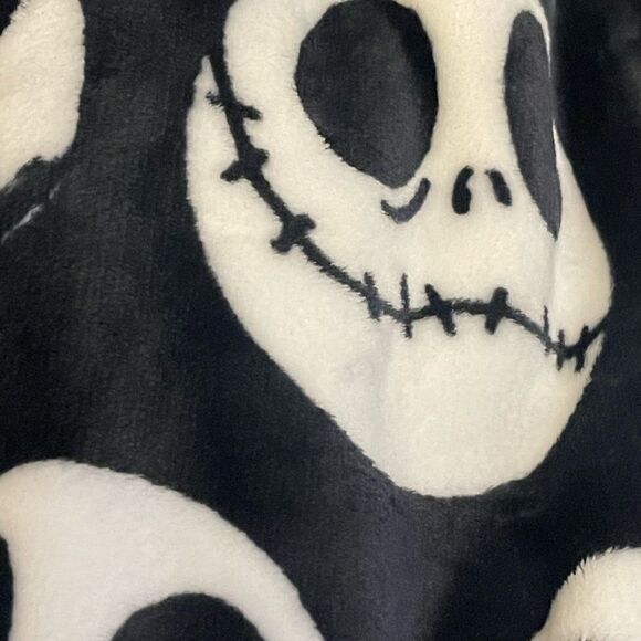 Nightmare before christmas xmas jack skellington skull throw blanket plush fur - Picture 7 of 11